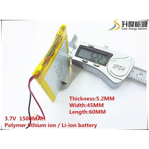 5pcs [SD] 3.7V,1500mAH,[524560] Polymer lithium ion / Li-ion battery for TOY,POWER BANK,GPS,mp3,mp4,cell phone,speaker