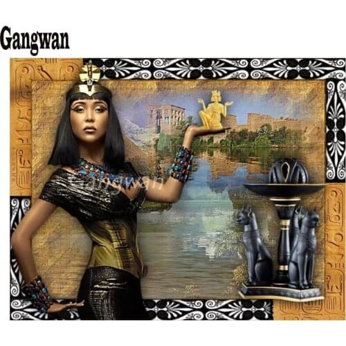 5d diy Full Square drill Diamond painting Queen of Egypt Cross stitch Rhinestone beauty woman Diamond embroidery Mosaic home art