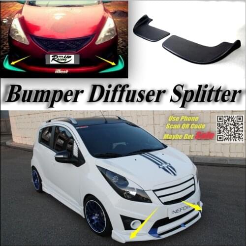 Car Splitter Diffuser Bumper Canard Lip For Chevrolet Spark Tuning Body Kit / Front Deflector Flap Chin Fin Change Body Refit