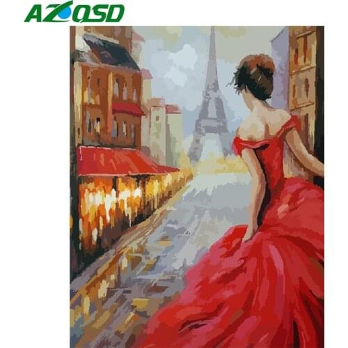 AZQSD Oil Painting By Numbers Girl Drawing On Canvas Home Decoration Unframe DIY Coloring By Numbers Portrait Handpainted Gift
