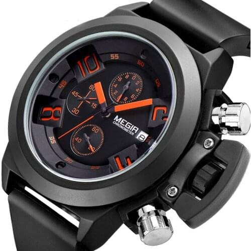 Watch for Men Luxury Casual Sport Chronograph Montre Sports Silica Gel with Waterproof Calendar Quartz Watch Relogio Masculino