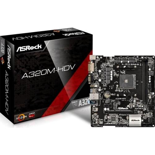 Full new ASROCK AMD A320 Chipset AM4 Interface A320M-HDV Desktop PC Motherboard Micro-ATX