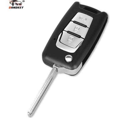 Dandkey 10pcs/lot Wholesale Flip Folding Remote Key Shell Case Fob 3 Button for SsangYong Korando New Actyon C200 2016 2017