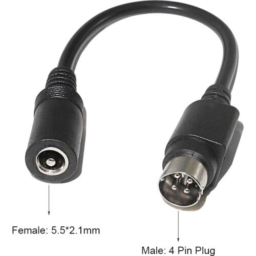 Dc 5X2.1mm Female to 4 Pin Male Plug Adapter Converter Charging Cable Cord for SATO TG-5011-19V-ES LCD LED Monitor Power Supply