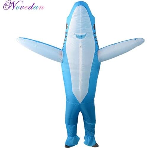 Dolphin Inflatable Costume Funny Cartoon Doll Animal Doll Props Halloween Cartoon Costume for Adult Woman Man