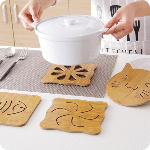 Wooden Hollow Coasters Set Insulation Mats Rectangle Tableware Placemat For Kungfu Tea Accessories Kitchen Table Mats