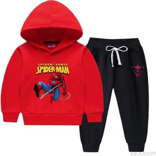 Disney Spiderman Cartoon Clothing For Children Fashion Baby Clothes Set Autumn Long Sleeve Kids Clothes 2 - 15 Years