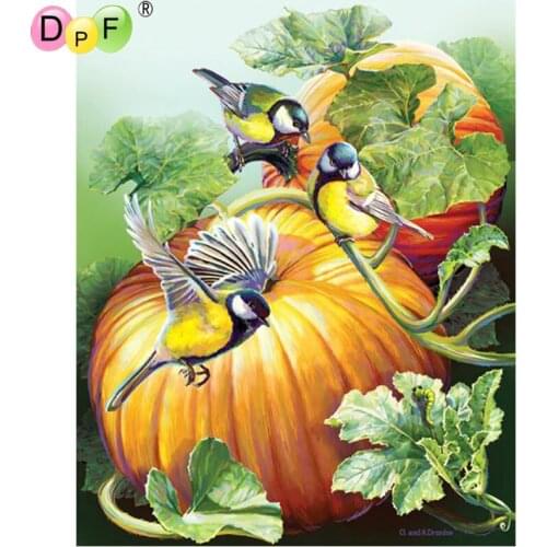 DPF DIY Gift 5D full Round Diamond Painting Diamond Embroidery pumpkin bird Magic Cube Cross Stitch crafts Mosaic art Decor