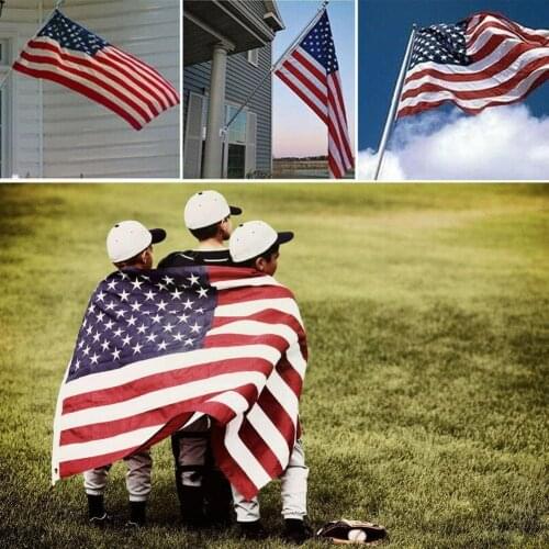 USA 150x90cm flag High Quality Double Sided Printed Grommets Polyester Flag American X0O0