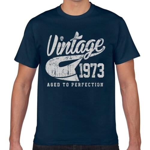 Tops T Shirt Men vintage 1973 Summer Vintage Cotton Male Tshirt