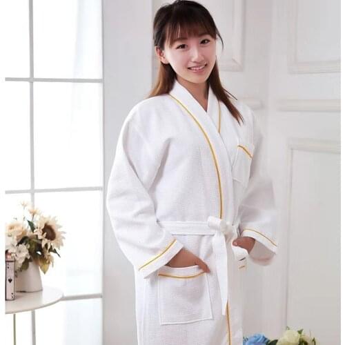 Five-star hotel bathrobe women cotton thin robe men