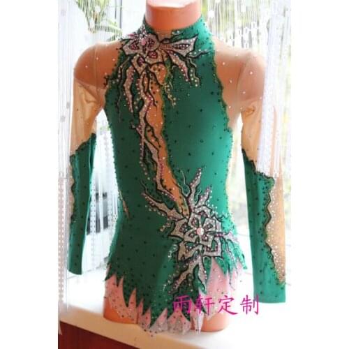 Crystal Custom Child Gymnastics Competition Dress Beautiful New Brand Vogue Figure Skating Dresses For Competition G2845