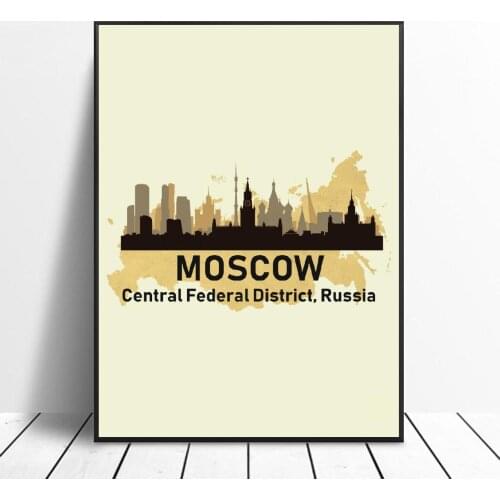 Moscow Russia Art Print Poster Picture Wall Modern Minimalist Bedroom Living Room Decoration