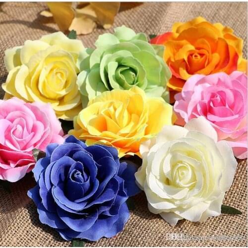Rose heads artificial flowers rose plastic flowers fake flower head high quality silk flowers free shipping
