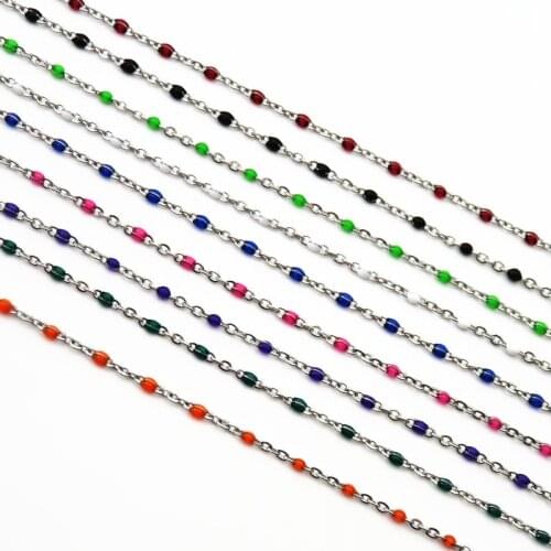 Red Black Green Color Stainless Steel Colorful Chain Neckalce For Women Gift Jewelry