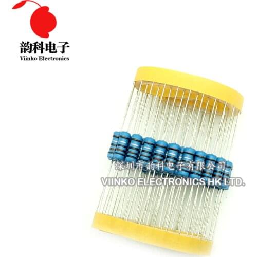 50pcs 1W Metal film resistor 1% 0.1R ~ 2.2M 10R 22R 47R 100R 330R 1K 4.7K 10K 22K 47K 100K 330K 470K 1 2 10 22 47 100 330 1M ohm