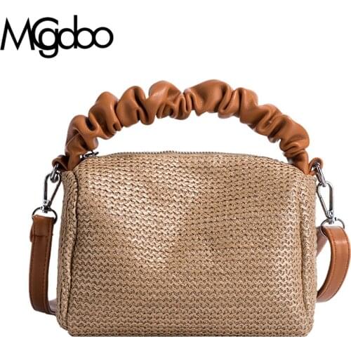 Mgcdoo Brand Designer Straw Bags Fashion Soft Leather Handbag Unique Shoulder Bag Women Clutches
