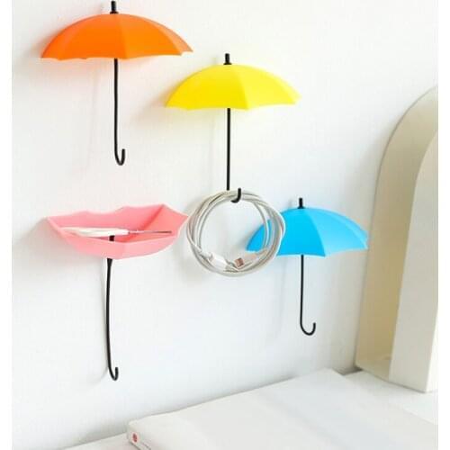 Cute Umbrella Shape Wall Key Holder Key Holder Hanging Hooks Room Storage And Decoration for Wall Bathroom Racks Housekeeper