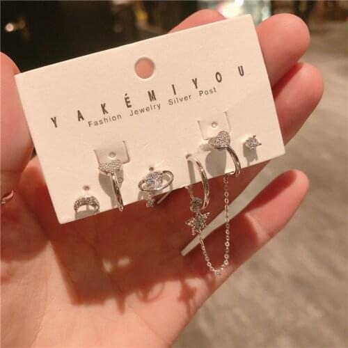 Fashion Ear Cuff Clip Earrings Set For Women Gold And Silver Color Small Hoop Earrings Jewelry 2021