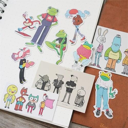 10Pcs/set a little mob Paper Stickers Kits Die Cut/Seal For DIY Scrapbooking Journal TN Diary Planner Album Card Making