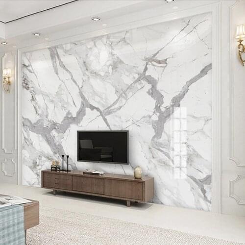 Custom Any Size Mural Wallpaper Modern 3D Jazz White Marble Texture Fresco Living Room TV Sofa Bedroom Wall Papers For Walls 3 D