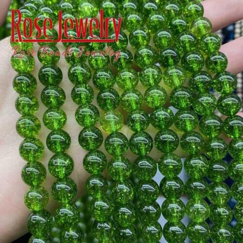 Natural Green Peridot Beads Round Loose Spacer Stone Beads For Jewelry Making DIY Charms Bracelet Necklace 15" 4 6 8 10 12 mm