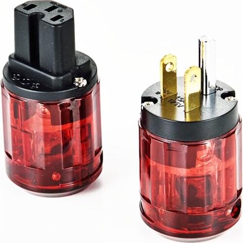 New Audiophile Power Plug HIFI Audio Rewireable Wiring Socket US Anti-off Straight AV Connector Industry Locked Plug 15A 125V