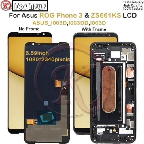 Original New Glass Sensor For Asus ROG Phone 3 ZS661KS 6.59" LCD Display Touch Screen Digitizer Assembly For Asus ZS661KS LCD