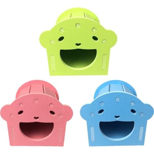 Hamster Cage Hideout House Plastic Smiling Hamster House Toy Hamster Sleeping House Cage for Hamster Guinea Pig Rats