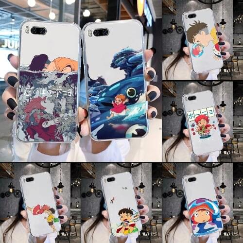 Ponyo Hayao Miyazaki anime Phone Case Transparent For Xiaomi Mi Max Note 3 A2 A3 8 9 9T 10 Lite Pro Ultra transparent silicone