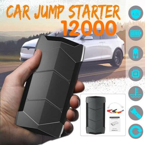 12000MAh 2 USB 12V Car Jump Starter Pack Booster LED Charger Battery Power Bank