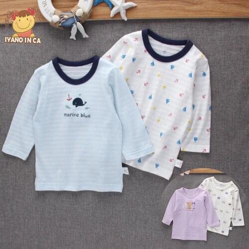 2020 New 2pc/set Boy&girl Shirt Long-sleeved Shirt Bamboo Cotton Baby Infant T-shirt Cotton Ultra-thin Section Unisex Clothes