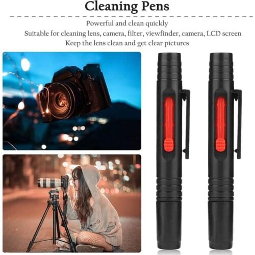 2pcs Onleny Camera Lens Cleaning Pen Portable Dust Cleaner Brush Kit for DSLR Cameras Lens Retractable Cleaning Brush