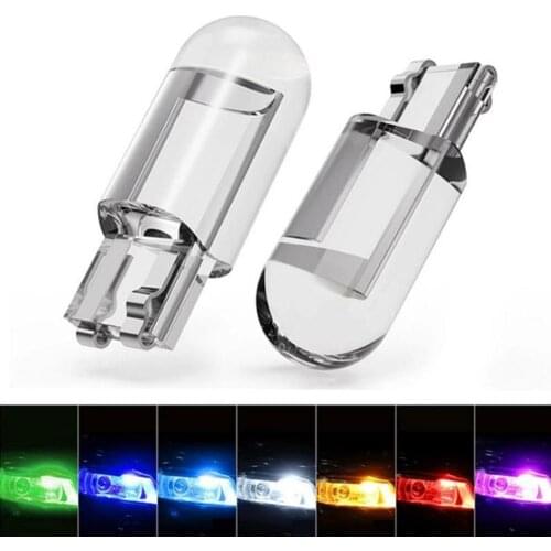 Glass Fully Transparent Led Car Light T10 Width Light Led Modification COB Accessories Bulb Car Plate Light License L2V2