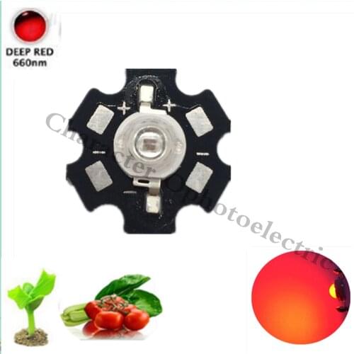 10 20 50 100 pcs/lot High Power LED Chip Full Spectrum Grow Royal Deep Red 660nm 1W 3W 2.4-2.8V 500-700ma DIY Light 660 nm Plant