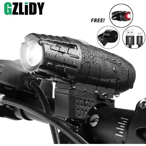 USB Rechargeable LED Flashlight Bicycle Light Bike Lamp Front LED Headlight For night riding, fishing, hunting, camping, etc