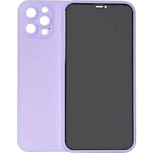 Ultra thin full coverage mobile phone case add Anti-Spy tempered glass Film for iPhone 12 mini pro max 50pcs