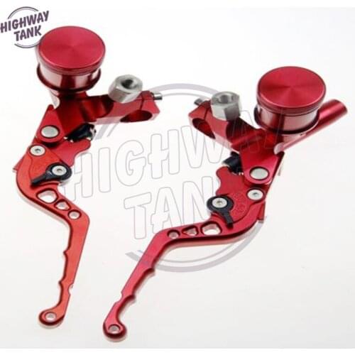 2 Pcs Universal Standard 7/8" CNC Aluminum Motorcycles Brake Clutch Levers Set Master Cylinder Handlebars