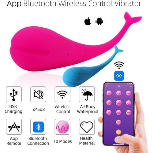 Vibrator APP Bluetooth Women 10 Frequency Silicone Wireless Remote Control Vibrating Egg G-spot Pussy Licking Massage Sex Toys