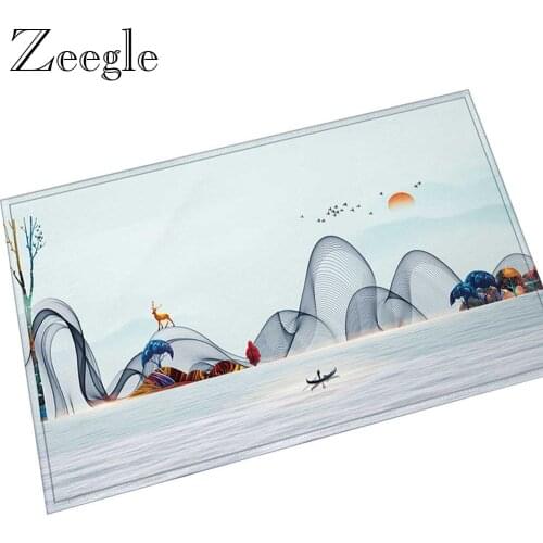 Zeegle Floor Mat Doormat Non-slip Bathroom Carpet Kitchen Rug Outdoor Mat Soft Hallway Carpet Foot Mat Washable Living Room Rug