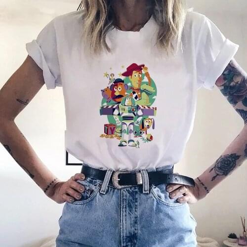 Buzz Lightyear Woody Slinky Dog Rex Dinosaur Women Tshirts Cute Cartoon T-Shirt Girls Students Lady Toy Story Tops Tees