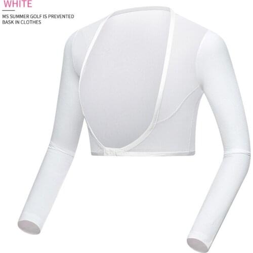 Ladie sgolf Cooling Clothing Summer Sun Protection Clothing Arm Sleeves Long-Sleeved Ice Silk Shirt Vests Sleeve Arm
