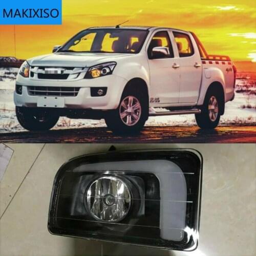 1 set For ISUZU D-MAX DMAX 2014 2015 LED DRL Daytime Running Lights 12V ABS Fog Lamp Cover with turn signal