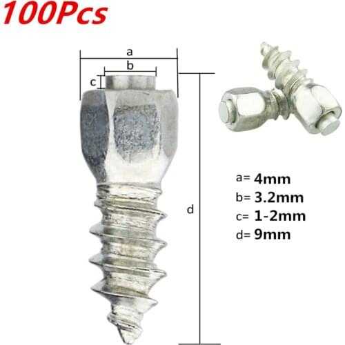 100pcs/set 9mm Screw in Tire Studs Wheel Tyres Snow Chains Stud for Car/Truck ATV