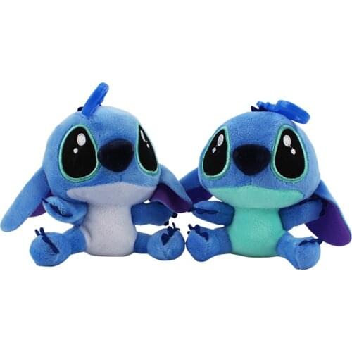 2color Mini Stitch Plush Toys Stuffed Soft Animal Cartoon Plush Lilo Stitch Pendant with hook Toys for kids baby gifts