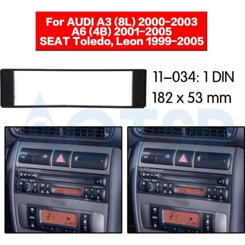 2 din Fascia for AUDI A3 (8L) 2000-2003 A6 (4B) 2001-2005 For SEAT Toledo Leon 1999-2005 Installation Dash Kit Frame Adapter CD