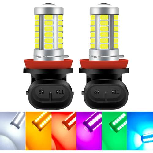 2pcs H8 H9 Led H11 9005 HB3 9006 HB4 Car LED Fog Headlight Bulbs 6000K White Fog Lamp Day Running Light Auto Front Foglamps 12v