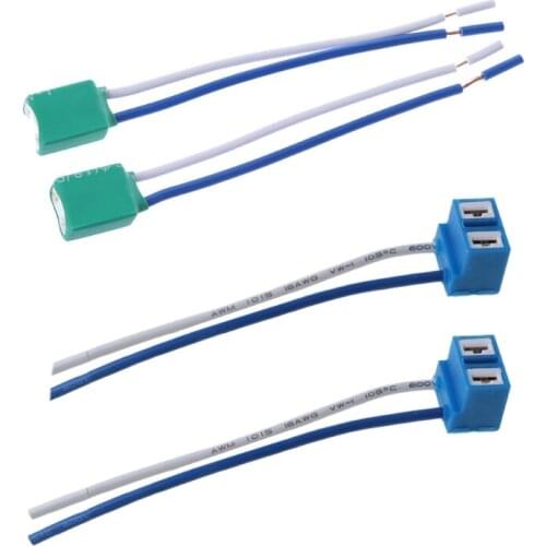 2pcs H7 Connector Female Ceramic Sockets Auto Car Bulb Lamp Adaptor With Wire