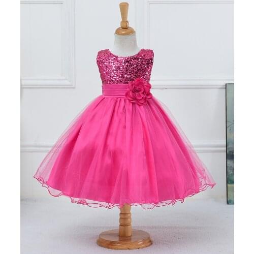 2020Dress Girls Birthday Flower Print Dresses Children Clothing Casual Princess Evening Party Clothes