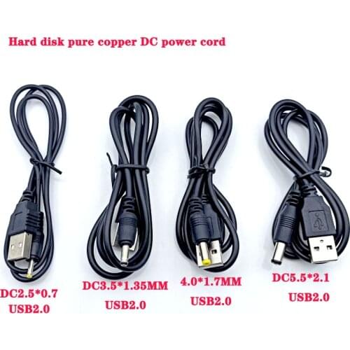 5pc Pure Copper Black 1A 5V USB To DC 4.0x1.7mm Power Charger Cable Pure Copper Black For Sony PSP 4.0 Interface Universal